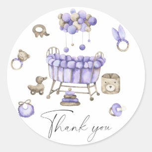Nursery baby shower - Thank You Card Classic Round Sticker