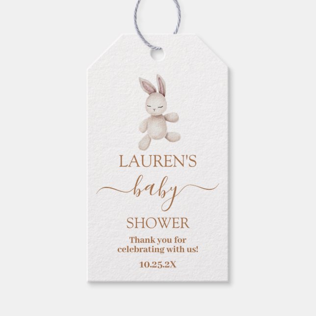 Nursery Bunny Baby Shower Gift Tag (Front)