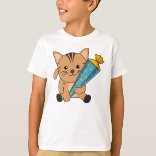 Nursery Cat School Children School Bag Sweet T-Shirt