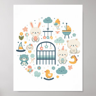 Nursery Circular Art Poster