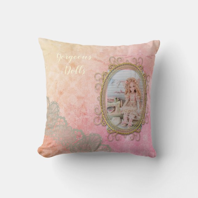 Nursery Decorative Pink Pillows for Girl (Front)