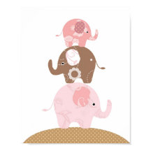 Nursery elephant art girls