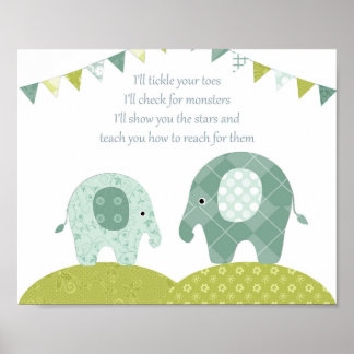 Nursery elephant boy wall art