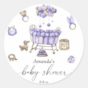 Nursery gender neutral Baby shower Classic Round Sticker