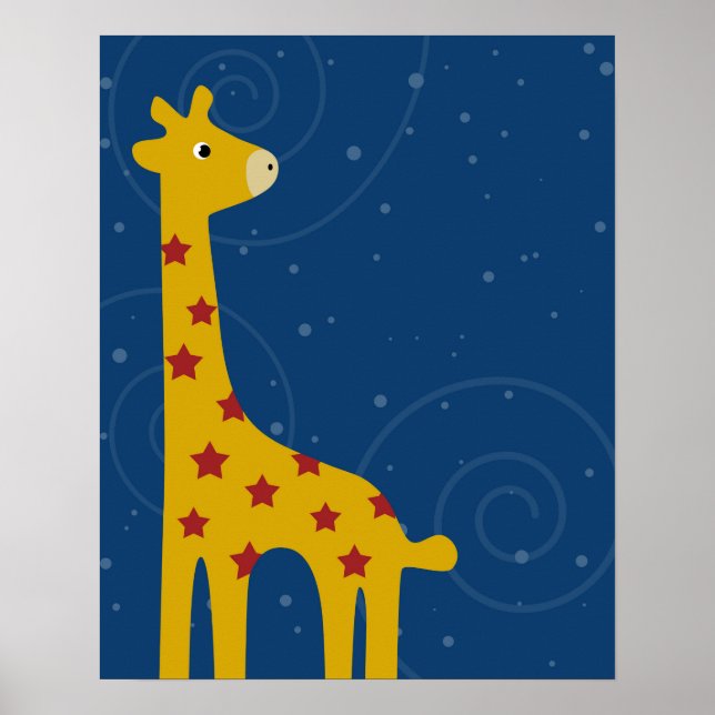 Nursery Giraffe illustration cute Savana art Poster (Front)