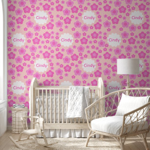 Nursery Girly Pink Flowers Pattern Name  Wallpaper