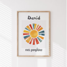 Nursery\Kids Boho Sun Personalised Sunshine Custom