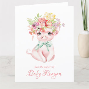Nursery Little Pig Baby Shower Thank You Card