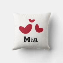 Nursery Minimalist Red Heart Throw Pillow