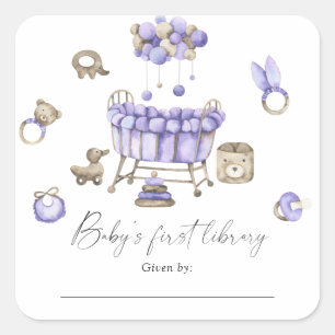 Nursery mobile - Baby's first library Square Sticker