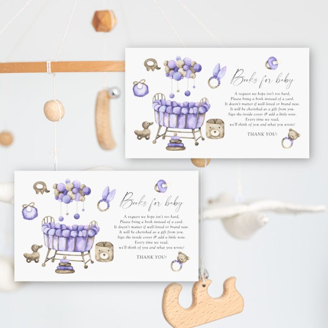 Nursery mobile elegant baby book request enclosure card (Creator Uploaded)