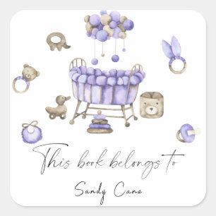 Nursery mobile - This book belongs to Square Sticker