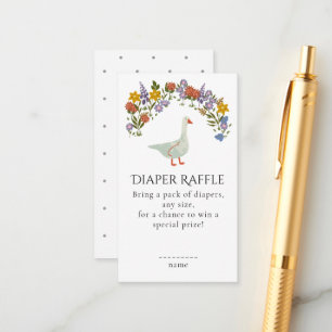 Nursery Mother Goose Wildflowers Diaper Raffle Enclosure Card
