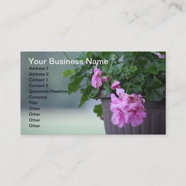 Nursery or Greenhouse Business Cards (Front)