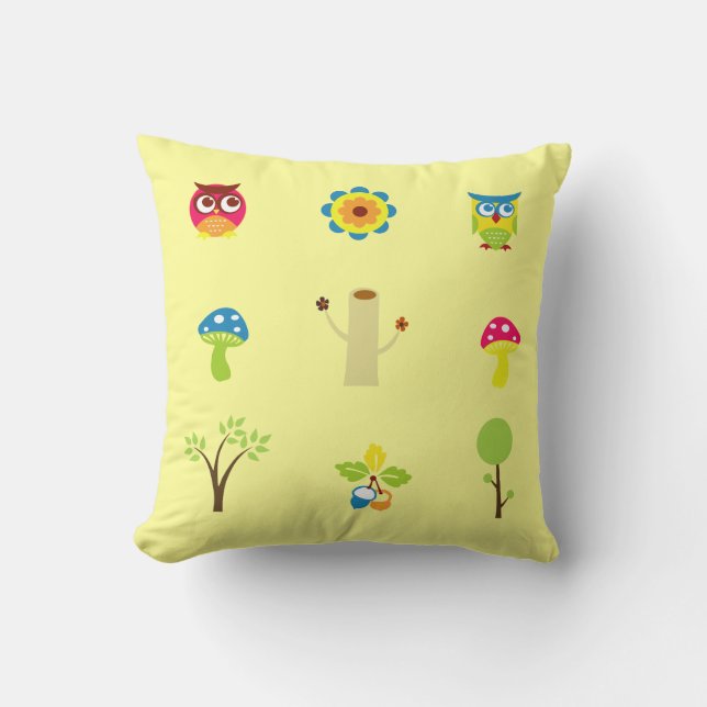 Nursery Owl Throw Pillows (Front)