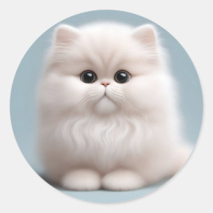 Nursery Persian Cat Kitten Classic Round Sticker