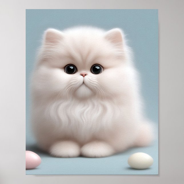 Nursery Persian Cat Kitten Poster (Front)