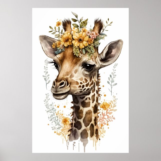 Nursery Pictures of Animals: Giraffe Poster (Front)