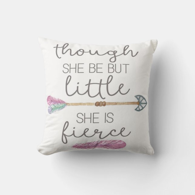 Nursery Pillow Little Fierce Arrow Tribal Feather (Front)