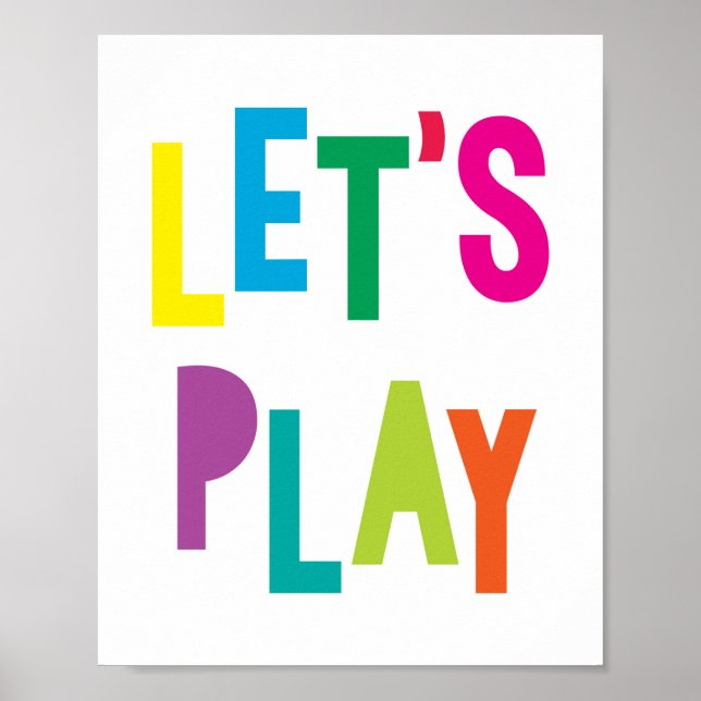 Nursery Playroom Decor Art Print Colourful Poster (Front)