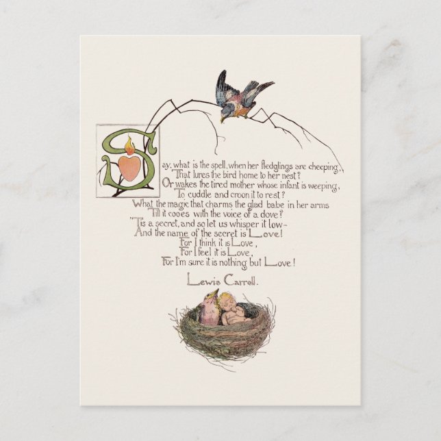 Nursery Poem by Lewis Carroll Postcard (Front)