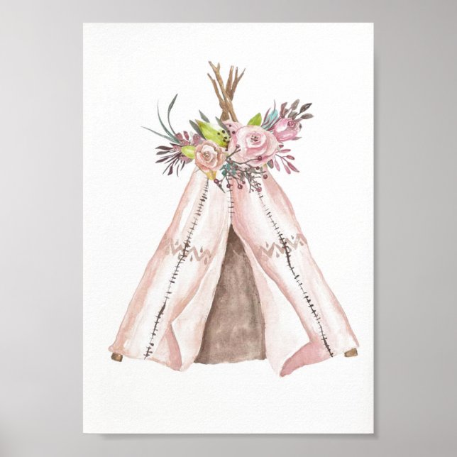 Nursery Poster - Woodland Teepee (Front)