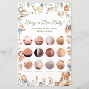 Nursery Rhyme Baby or Beer Belly Baby Shower Game