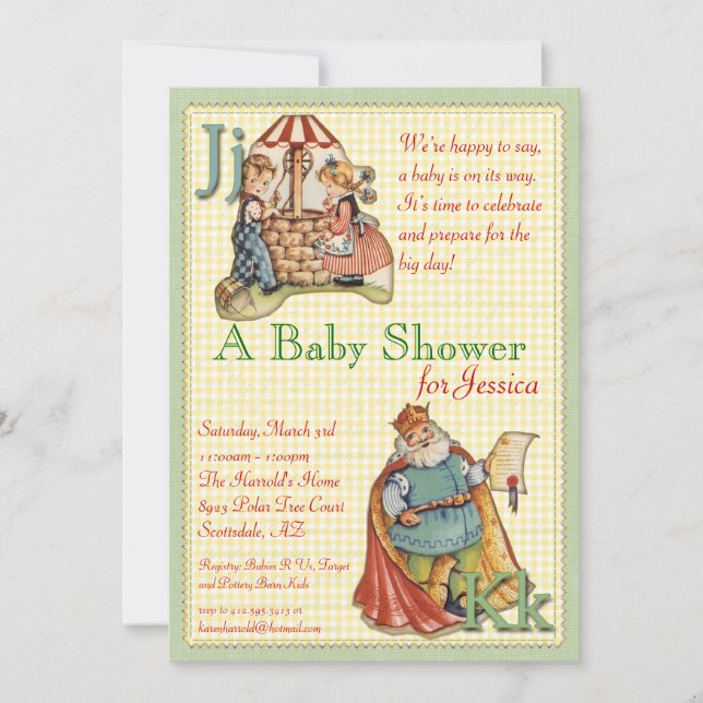Nursery Rhyme Baby Shower Invitation (Front)