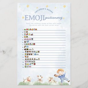 Nursery Rhyme Emoji Pictionary Baby Shower Game Flyer