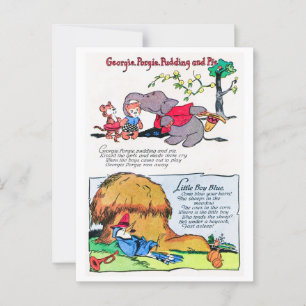 Nursery Rhyme - Georgie Porgy, Little Boy Blue Postcard