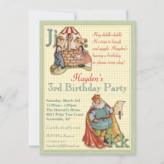 Nursery Rhyme Invitation - Little Piggy on back (Front)