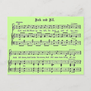 Nursery Rhyme Jack and Jill Postcard