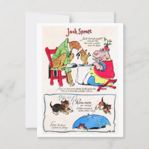 Nursery Rhyme - Jack Spratt, Rain Rain, Go Away Postcard
