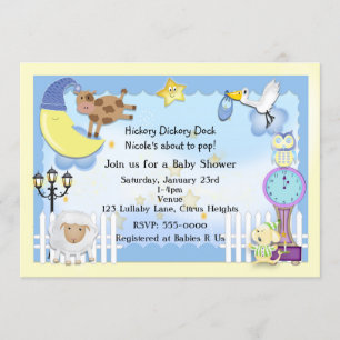 Nursery Rhyme Lullaby Baby Shower Invitations