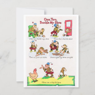 Nursery Rhyme - One Two Buckle My Shoe Postcard