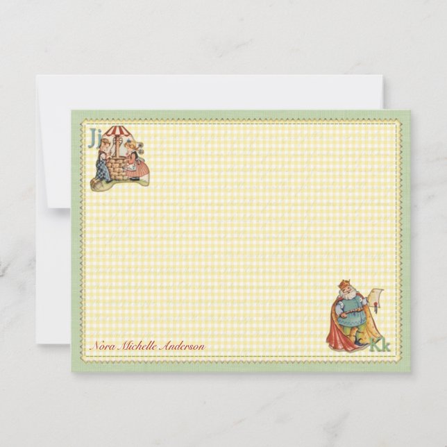 Nursery Rhyme Personalised Flat Note Cards (Front)