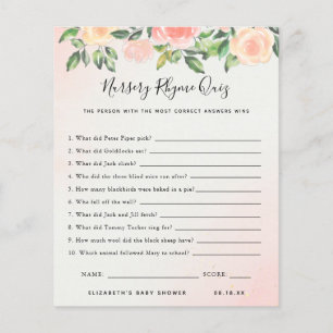 Nursery Rhyme Quiz   Baby Shower Game