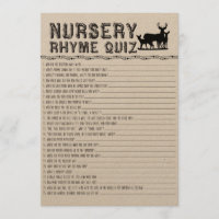 Nursery Rhyme Quiz Baby Shower Game