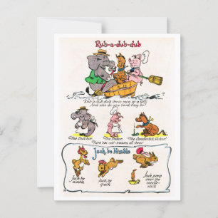 Nursery Rhyme - Rub A Dub, Jack Be Nimble Postcard