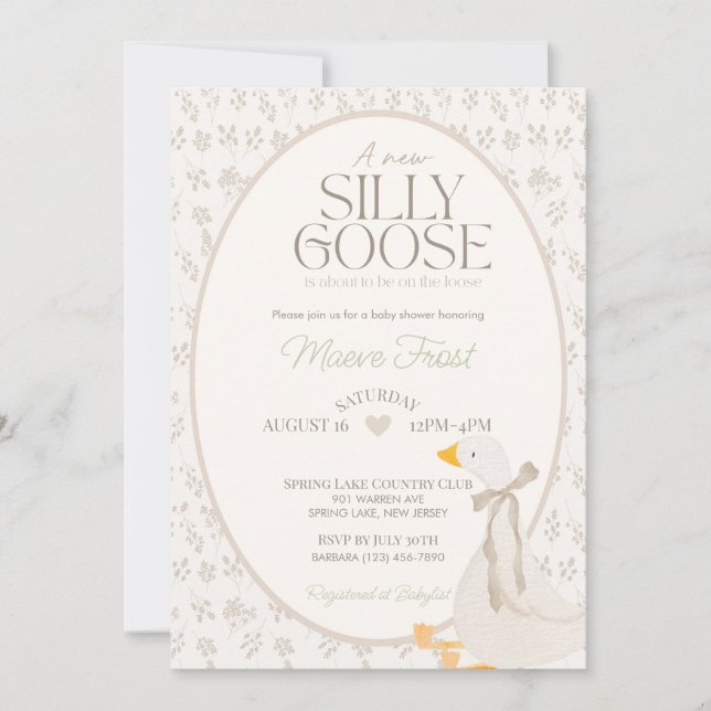 Nursery Rhyme Silly Goose Baby Shower Invitation (Front)