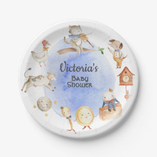 Nursery Rhyme Storybook baby shower Paper Plate