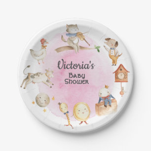 Nursery Rhyme Storybook baby shower Paper Plate