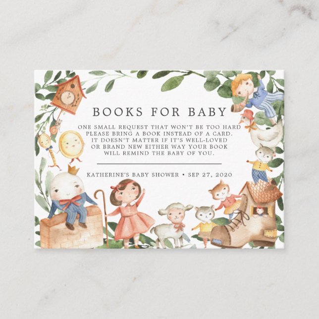 Nursery Rhymes Books For Baby Baby Shower Card (Front)