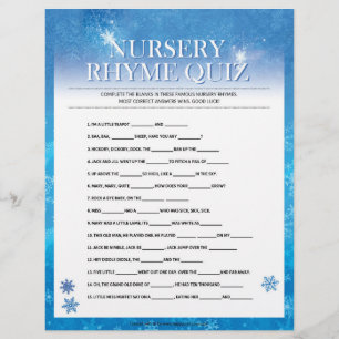 Nursery Rhymes Quiz [Snowy Blue] Custom Letterhead