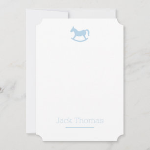 Nursery Rocking Horse Stationary Thank You Card