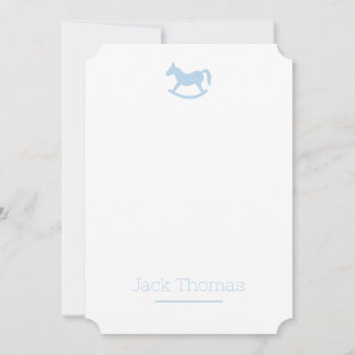 Nursery Rocking Horse Stationary Thank You Card