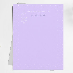 Nursery stationery baby purple cute Note Card