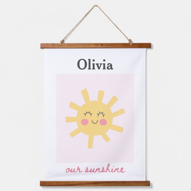 Nursery Sun Personalised Sunshine Custom Hanging Tapestry (Front)