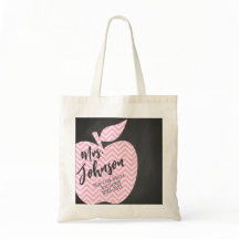 Nursery Teacher chevron pink apple gift fashion