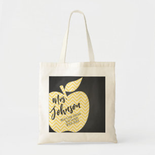 Nursery Teacher tote shopping book bag apple